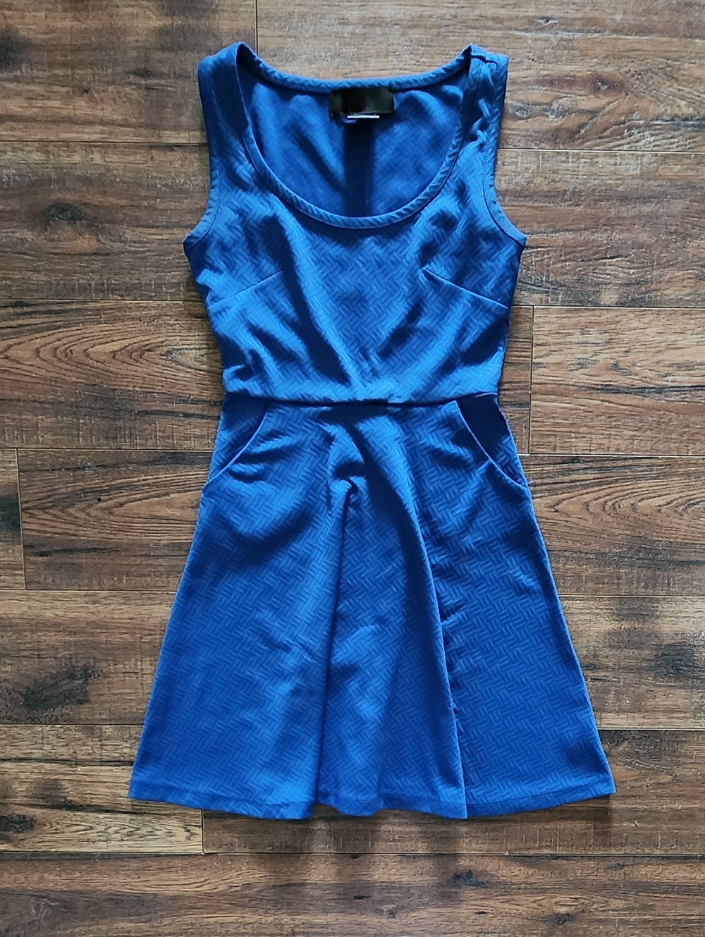 Kardashian Kollection Junior's Blue Sleeveless Mini Skater Dress X-Small XS